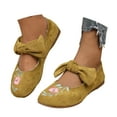 thumbnail image 1 of YLYL Women's Mary Jane Ballet Shoes Bow Flower Embroidery Comfortable Casual Slip on Walking Flats Shoes, 1 of 9