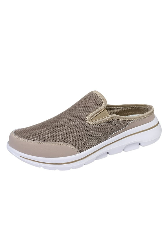 Women's Men's Backless Walking Sneakers Summer Slip-on Mule Shoes Closed Toe Slippers