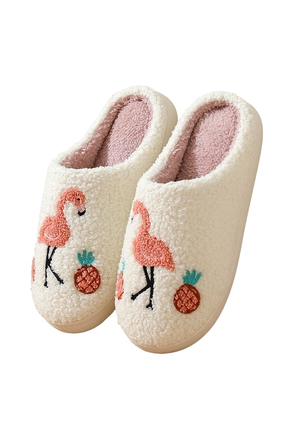 Women's Men's Fuzzy Scuff Slippers Comfy Lightweight Memory Foam Slip on Winter Warm Slippers