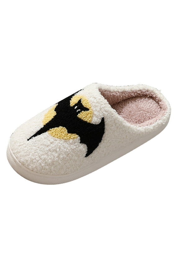 2025 Halloween Women House Slippers Cute Ghost Non-Slip Soft Warm Fuzzy Indoor Outdoor Shoes