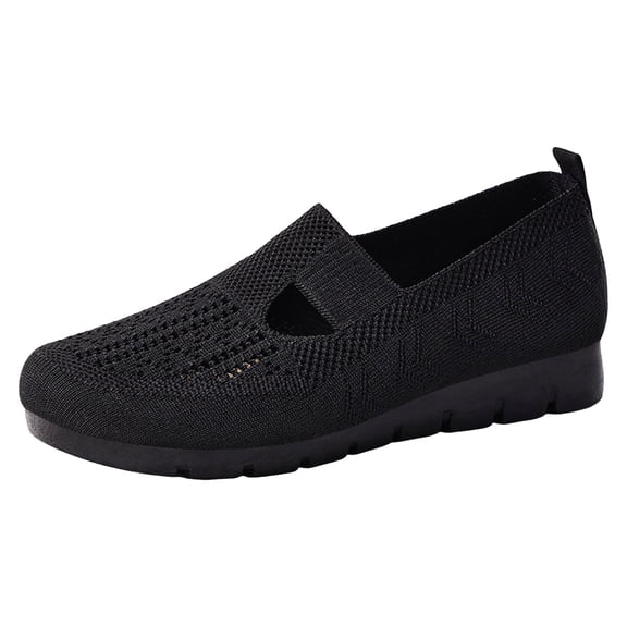 YLYL Women's Mesh Cutout Cloth Flats Loafer Round Toe Comfort Breathable Casual Slip on Walking Shoes