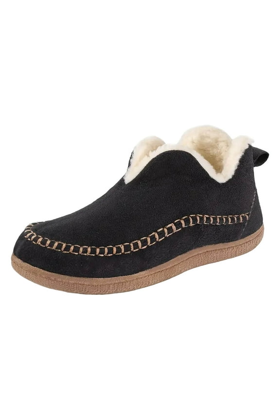 Women's Moccasin Bootie Slippers Fur Lined Cozy Warm Fuzzy Slip on Winter Indoor Outdoor House Shoes