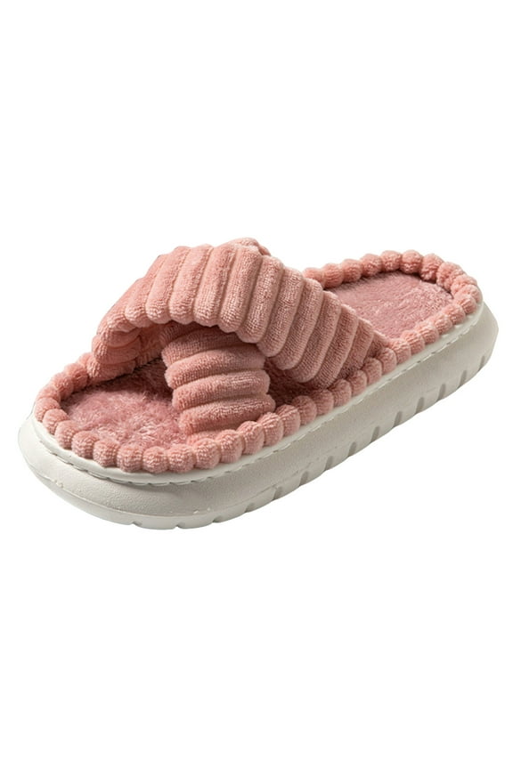 Women's Orthopedic Slippers Open Toed Cozy Soft Slip on Memory Foam Indoor Bedroom Slipper