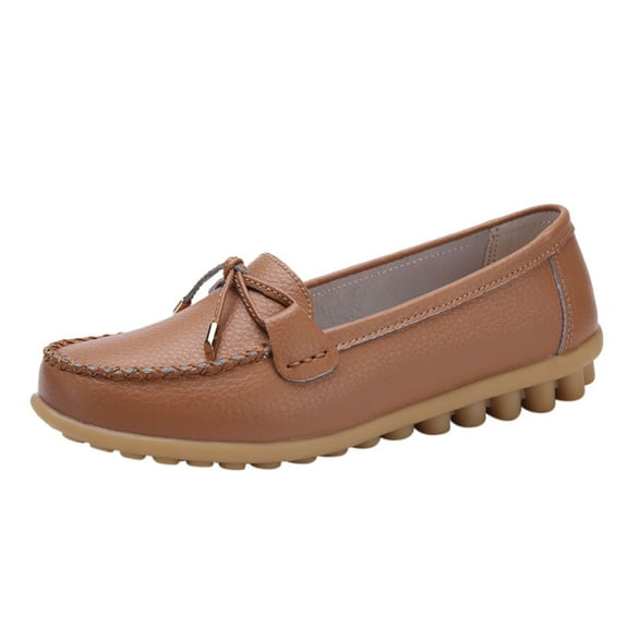 YLYL Women's Penny Loafers Leather Driving Moccasins Slip on Fashion Comfort Flats Boat Shoes