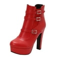 thumbnail image 1 of YLYL Women's Platform Ankle Boots Goth Chunky Block High Heel Round Toe Buckle Zip up Ankle Booties, 1 of 8
