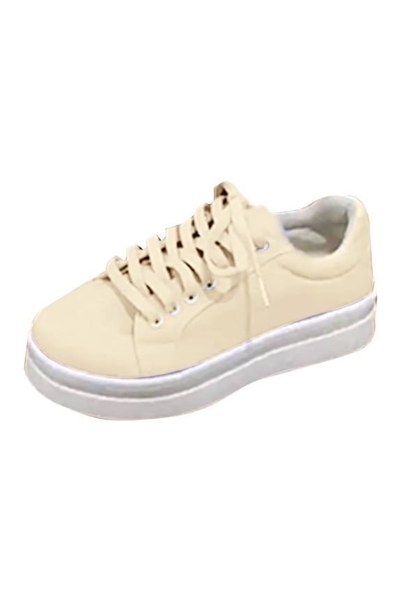 Women's Platform Canvas Shoes Lace up Comfortable Fashion Casual Slip on Walking Shoes