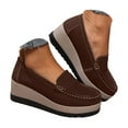 thumbnail image 1 of YLYL Women's Platform Loafers Suede Leather Thick Soled Low Top Casual Moccasins Business Shoes, 1 of 7