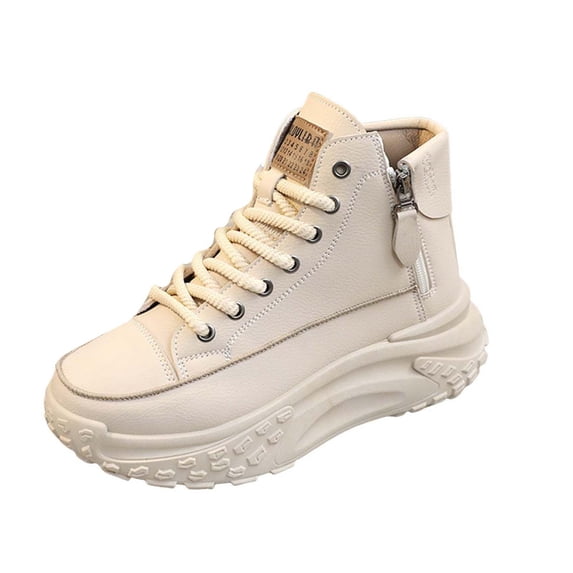 YLYL Women's Platform Sneakers Lace up High Top Non Slip Fashion Casual Walking Shoes