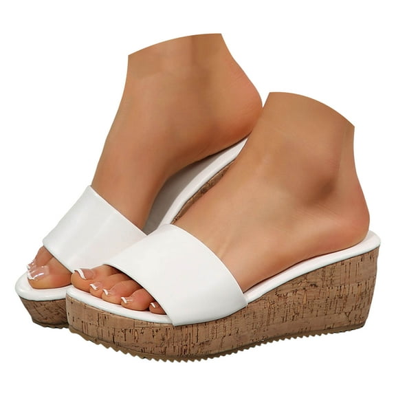 YLYL Women's Platform Wedge Sandals Espadrille Open Toe Slip on Fashion Casual Summer Beach Slippers