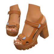 YLYL Women's Platform Wedge Sandals Open Toe Chunky Block High Heel Ankle Strap Dressy Strappy Sandals