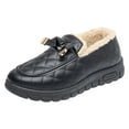 thumbnail image 1 of YLYL Women's Plush Lined Loafers Anti-Skid Waterproof Casual Comfortable Winter Warm Shoes, 1 of 9