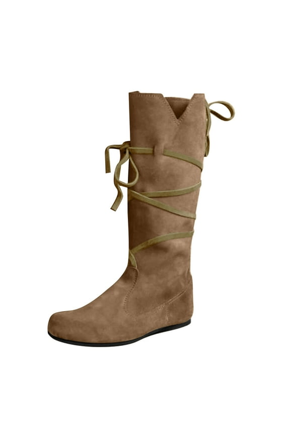 Women's Renaissance Boots Halloween Boots Vintage Stage Pirate Viking Tied Shoes