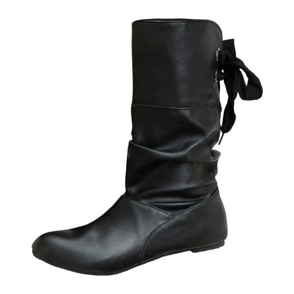 YLYL Women's Renaissance Boots Halloween Boots Vintage Stage Pirate Viking Tied Shoes