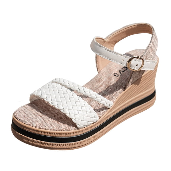 YLYL Women Espadrilles Sandals Platform Wedge Heel Open Toe Slingback Ankle Strap Summer Beach Sandals