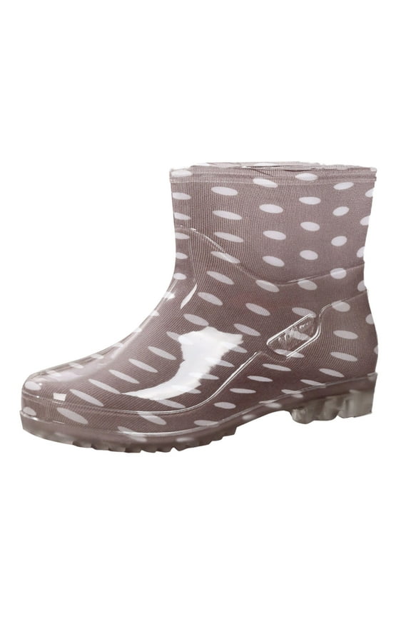 Women's Short Rain Boots Waterproof Slip on Ankle Rubber Outdoor Garden Shoes