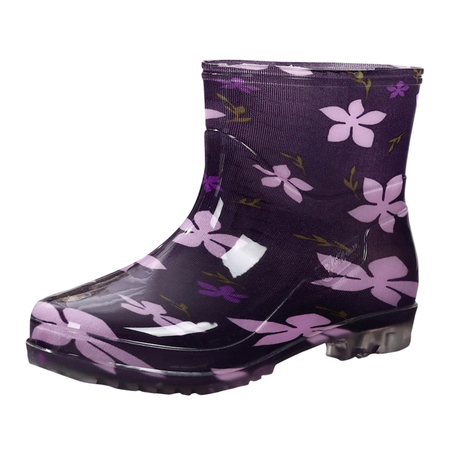 YLYL Women's Short Rain Boots Waterproof Slip on Ankle Rubber Outdoor Garden Shoes