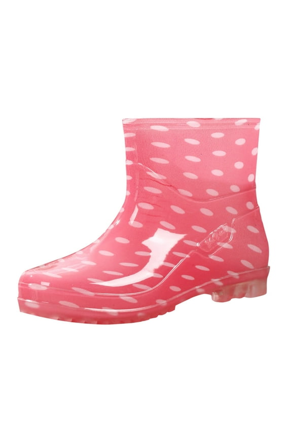 Women's Short Rain Boots Waterproof Slip on Ankle Rubber Outdoor Garden Shoes