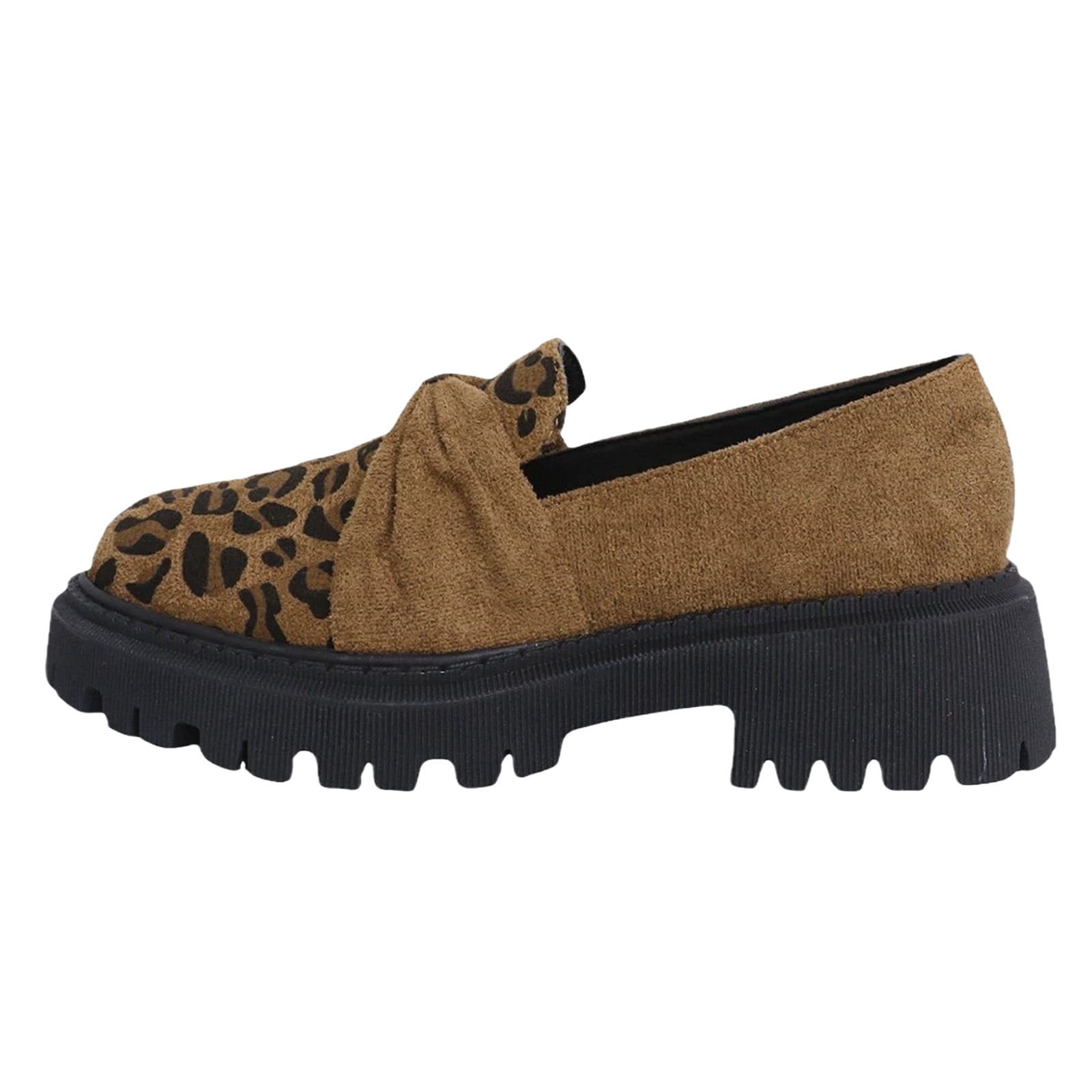 Very G Taupe Leopard-Trim Slip-On Loafers Size 6 Very G Champ Slip On Shoes - Tan Leopard Canvas Sneakers  main image 2