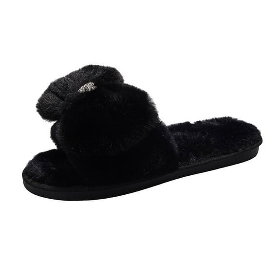 YLYL Womens Open Toe Slipper Soft Curly Full House Indoor Outdoor Fur Fuzzy House Slippers