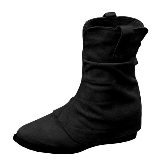 YLYL Women's Slouch Wide Width Ankle Boots Pointed Toe Low Heel Side Zipper Fall Short Boots