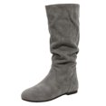 thumbnail image 1 of YLYL Women's Slouchy Knee High Boots Round Toe Side Zipper Low Heel Pull on Fall Winter Flat Boots, 1 of 9