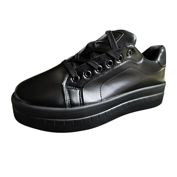YLYL Women's Sneakers Comfortable Casual Fashion Platform Thick Sole Low Top Lace up Non-Slip Walking Shoes