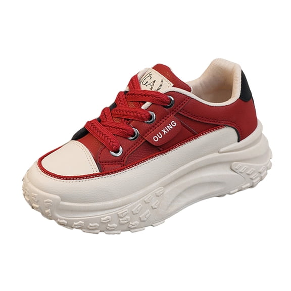 YLYL Women's Sneakers Lace up Chunky High Heel Non Slip Fashion Casual Running Walking Shoes