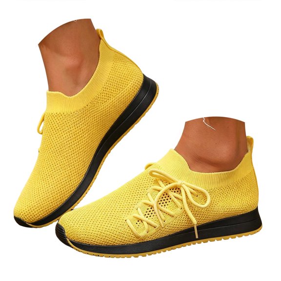 YLYL Women's Sneakers Lace up No Slip Comfortable Casual Workout Gym Walking Running Tennis Shoes