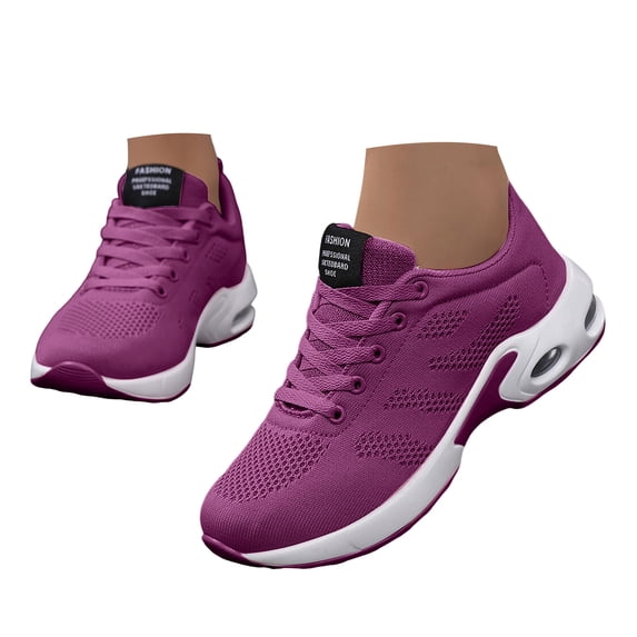YLYL Women's Sneakers Lightweight Non-Slip Air Cushion Breathable Mesh Arch Support Walking Shoes