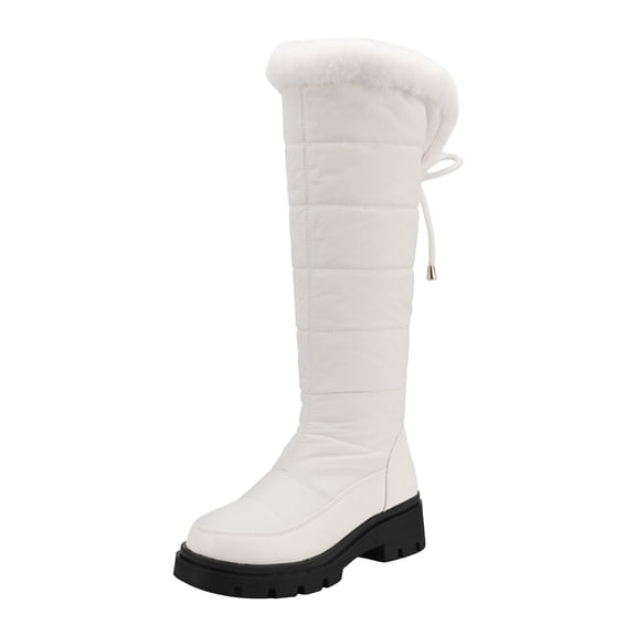 YLYL Women's Snow Boots Warm Waterproof Non Slip Wide Calf Pull on Winter Knee High Boots
