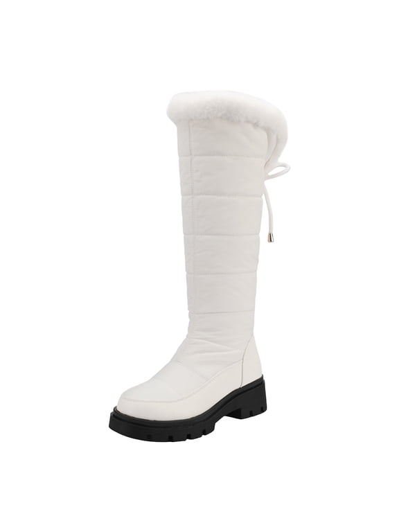 Women's Snow Boots Warm Waterproof Non Slip Wide Calf Pull on Winter Knee High Boots
