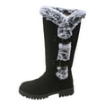 thumbnail image 1 of YLYL Women's Suede Knee High Boots Chunky Heels Metal Buckle Comfy Warm Winter Snow Boots, 1 of 9
