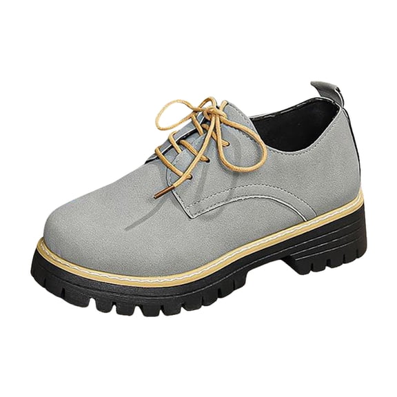 YLYL Women's Suede Penny Loafers Chunky Heel Slip on Comfortable Casual Business Office Work Oxfords Shoes