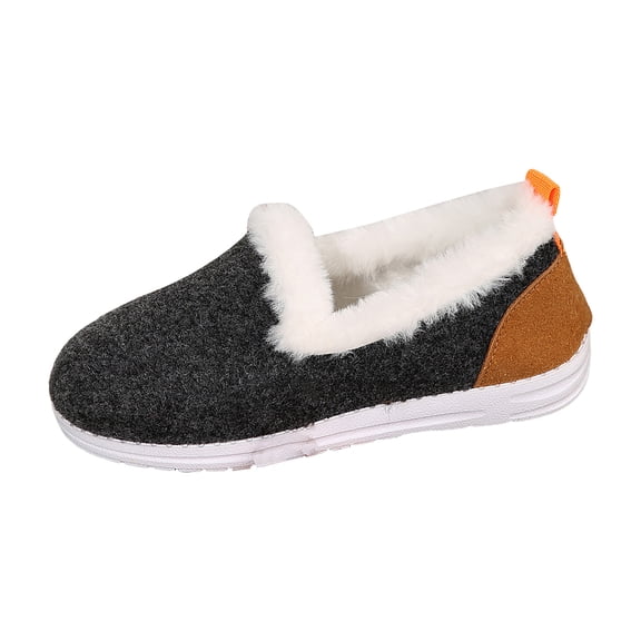 YLYL Women's Winter Loafer Soft Plush Fur Lined Classic Comfy Non-Slip Indoor Outdoor Walking Snow Boots