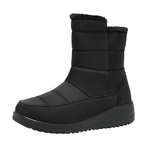 YLYL Women's Winter Snow Boots Warm Fur Lined Waterproof Non-Slip Wedge Heel Outdoor Ankle Boots