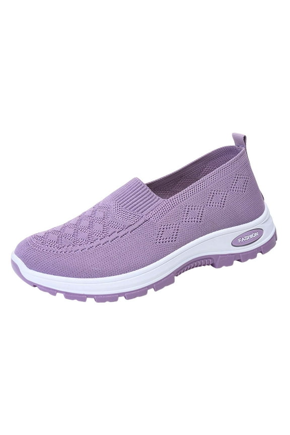 Women's Woven Orthopedic Sneakers Breathable Soft Slip on Diabetic Foam Sneakers with Arch Support