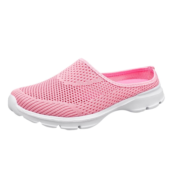 YLYL Womens Breathable Mesh Walking Mules Sneakers Open Back Slip on Shoes