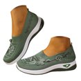 thumbnail image 1 of YLYL Womens Embroidered Knit Sneakers Thick Sole No Slip Arch Support Breathable Lightweight Walking Shoes, 1 of 9