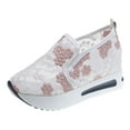 thumbnail image 1 of YLYL Womens Embroidered Wedge Platform Sneakers Air Cushion Slip on Fashion Casual Walking Shoes, 1 of 8