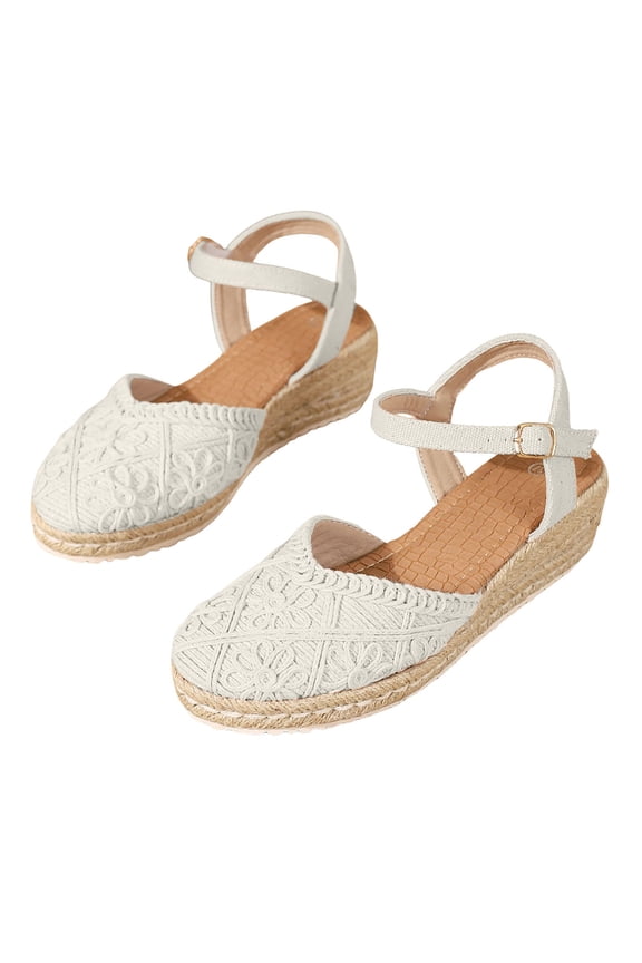 Women's Espadrilles Wedge Platform Sandals Closed Toe Ankle Strap Dressy Casual Summer Beach Shoes