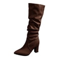 thumbnail image 1 of YLYL Womens Knee High Boots Chunky Block High Heel Pointed Toe Wide Calf Long Boot, 1 of 9