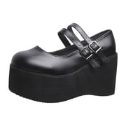 YLYL Womens Mary Jane Shoes Double Ankle Strap Platform Chunky Heel Round Toe Goth Lolita Dress Shoes