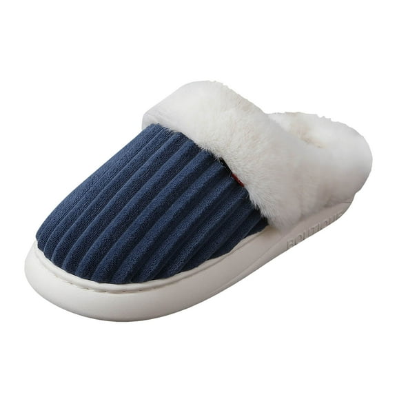 YLYL Womens Mens Slipper Warm Comfy Memory Foam Fur Lined Anti-Skid Rubber Sole Bedroom Indoor Outdoor House Slippers