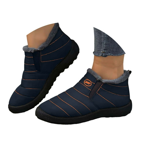 YLYL Womens Mens Snow Boots Fur Lined Anti-Slip Waterproof Comfortable Slip on Winter Warm Outdoor Ankle Boots