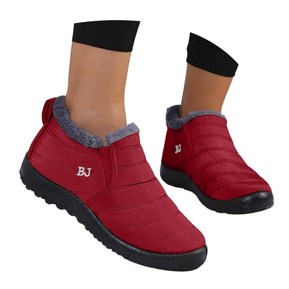 YLYL Womens Winter Snow Boots Warm Fur Lined Slip on Waterproof Comfortable Outdoor Ankle Booties