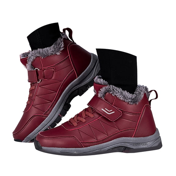 YLYL Womens Mens Winter Snow Boots Fur Lined Waterproof Anti-Slip Lightweight Casual Outdoor Hiking Boots