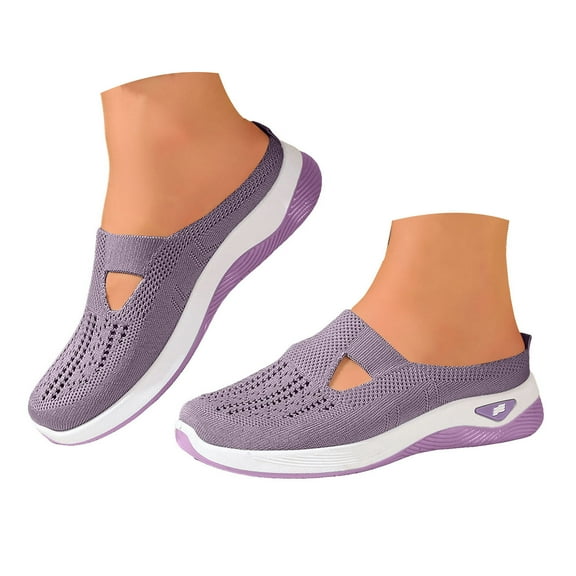 YLYL Womens Orthopedic Shoes Mesh Slip-On Breathable Comfortable Lightweight Flat Soft Shoes