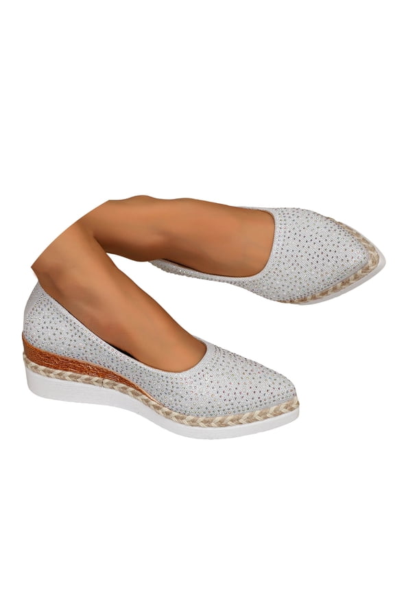 Womens Orthopedic Shoes Wedges High Heel Pointed Toe Slip on Fashion Casual Walking Shoes