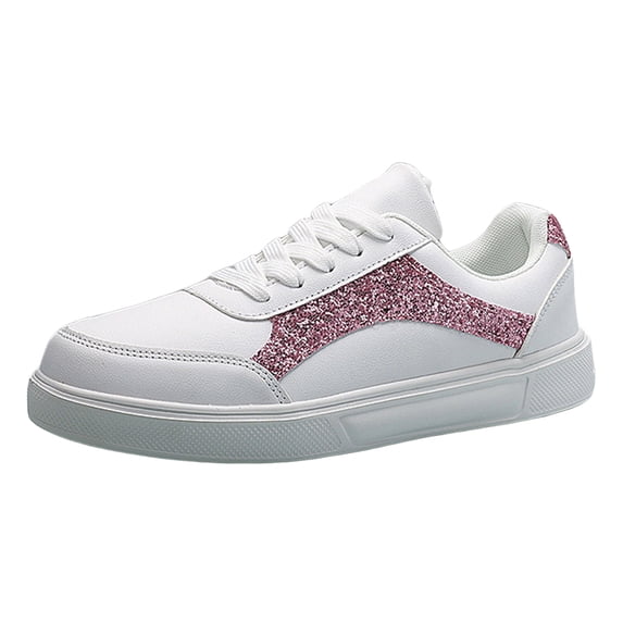 YLYL Sneakers for Women Men with Sequin-Embroidered Low Top Lace up Comfortable Casual Slip on Walking Shoes