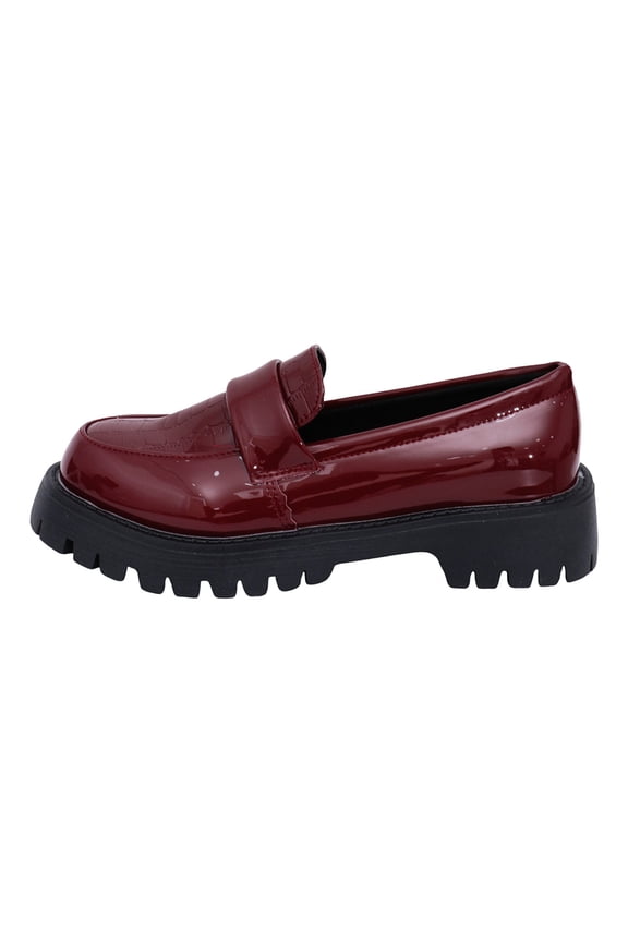Womens Patent Leather Loafers Comfortable Fashion Casual Chunky Heel Business Slip-ons Platform Penny Shoes